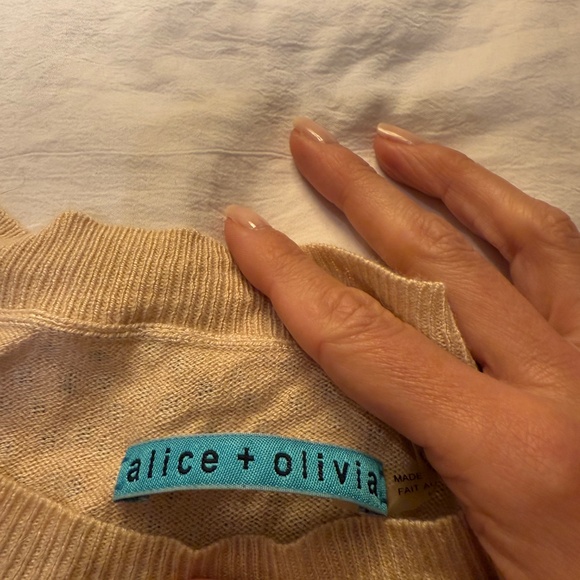 Iconic Alice + Olivia Rhinestone Sweater | Size S - Picture 9 of 12